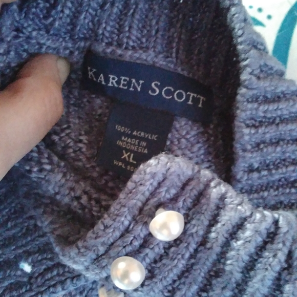 Periwinkle & Pearls Karen Scott Sweater - Picture 2 of 5